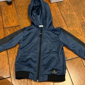 Munster size 3 hooded jacket. Black and navy blue